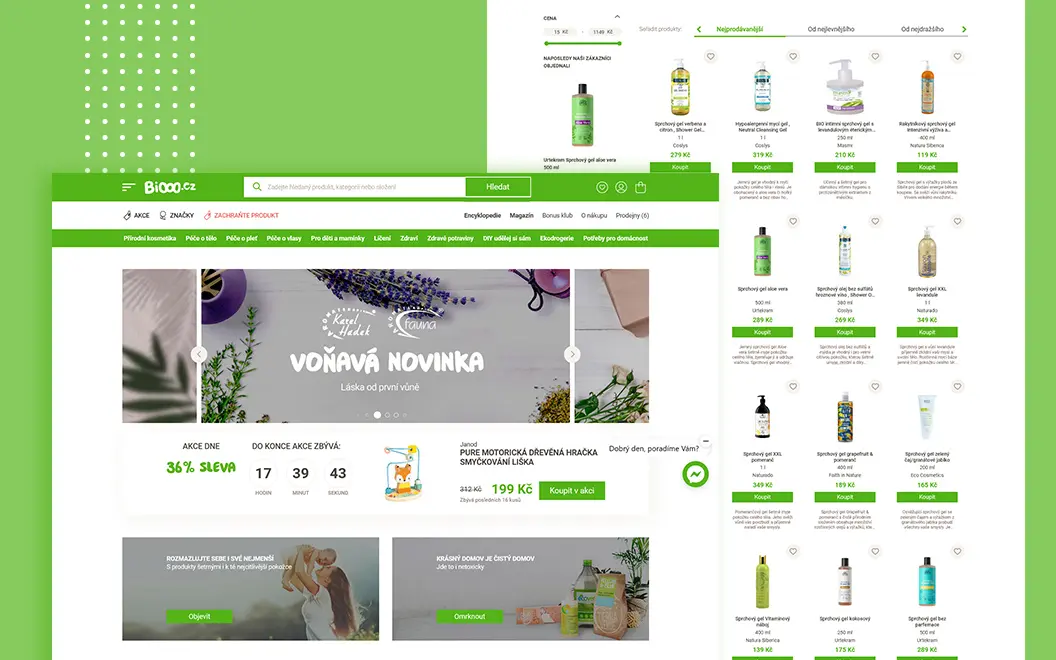 lifestyle and cosmetics website design with e-commerce