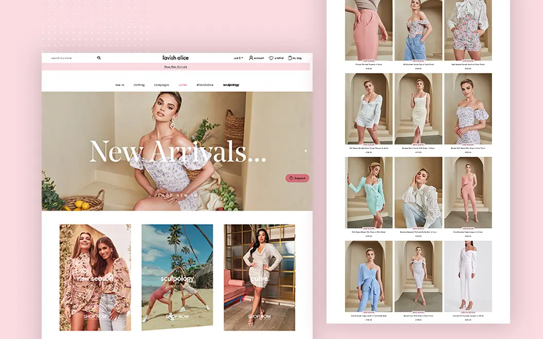 Women Online Store Development – Fashion Website web-design