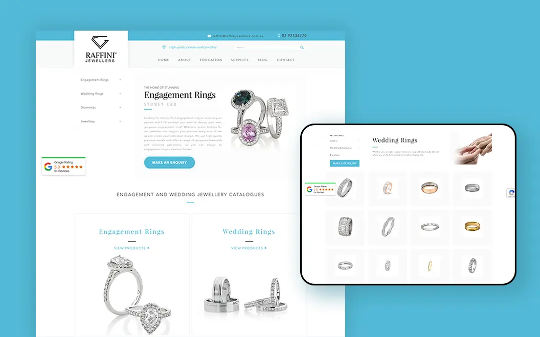 Jewelry Website Development – Retail E-Commerce Store web-design