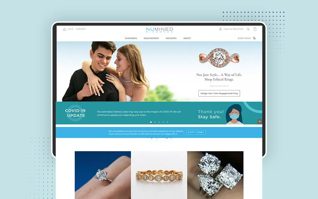 Custom Jewelry Website Development portfolio