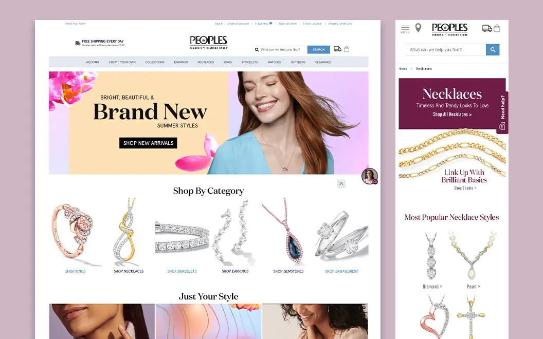 online jewelry selling website design and development