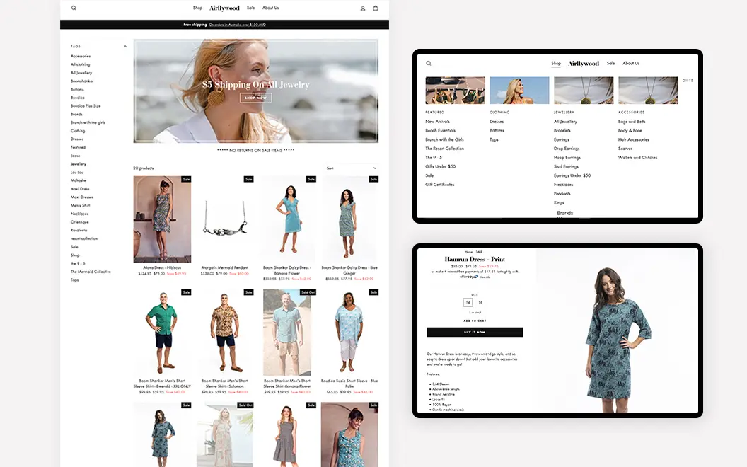 fashion ecommerce website design and development for queensland company