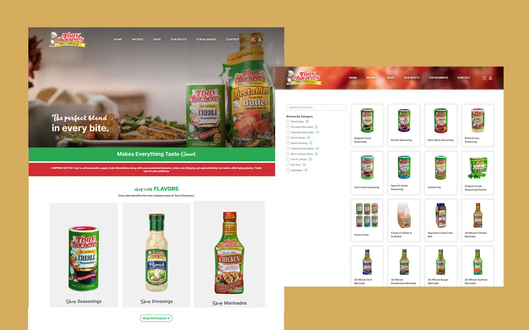 food e-commerce website development using ablecommerce