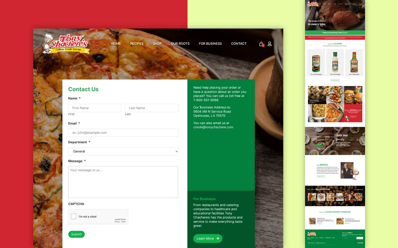 ablecommerce based website for food company in losangeles