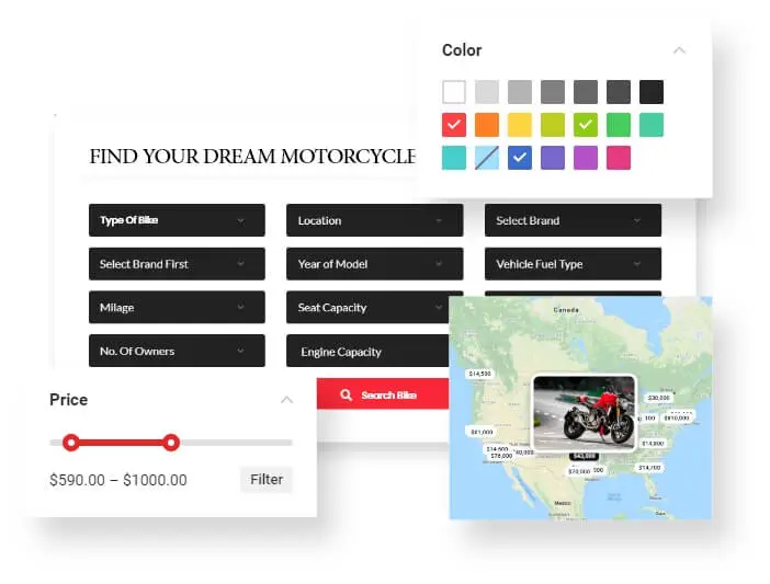 Advanced, Customizable Search options with dealers website design agencies