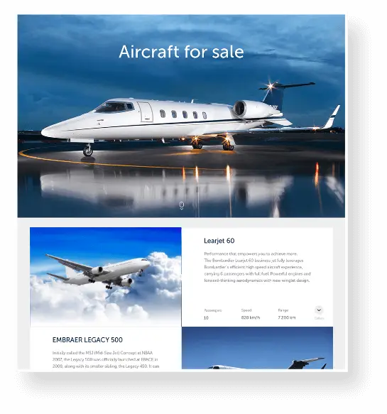 custom Aircraft sales website