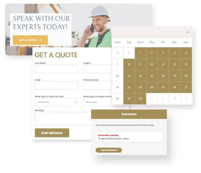 Amazing Booking Calendar for well drilling website design