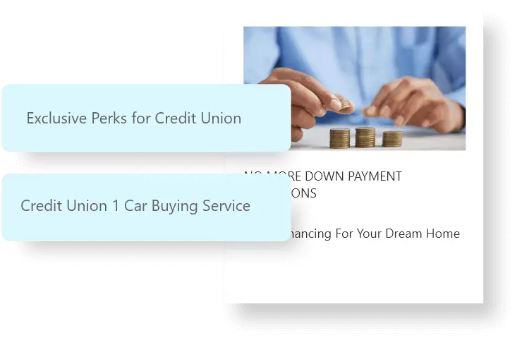 intuitive search bar for credit union web design