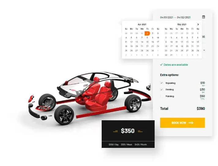 Appointment scheduling Calendar for Top Automotive Service Website