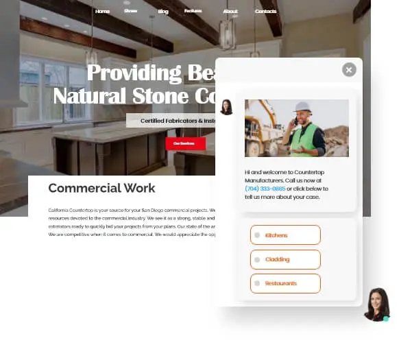 Automated Messages for building material suppliers website design