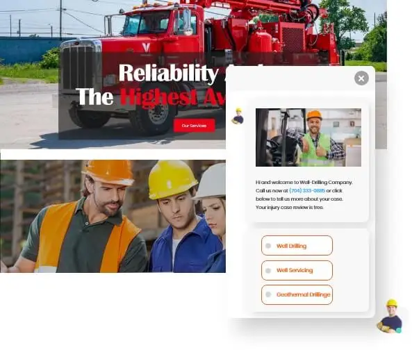 Automated Messages for well drilling website design