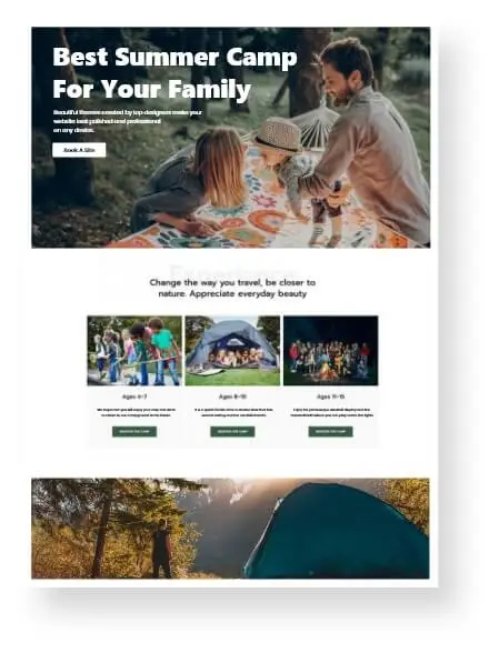 Camping RV Park Website Design