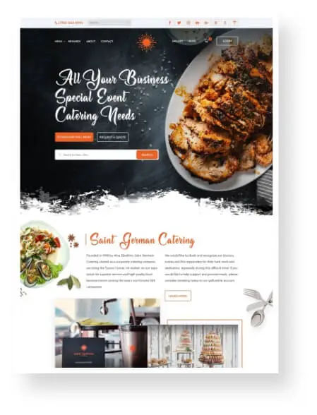 Catering Web Design food Image 