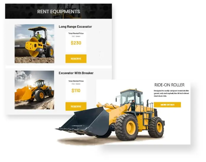 Comprehensive Rental Listings heavy equipment website services