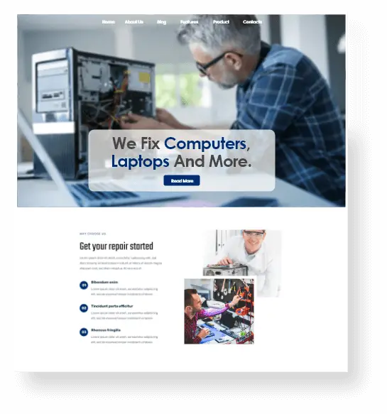 Computer Repair Shops Web Design