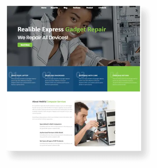 Computer Repair Shops Website Design