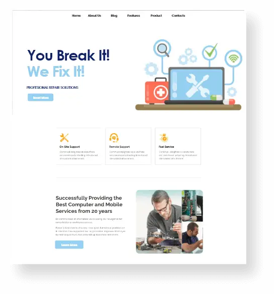 Computer Repair Shops Website Development