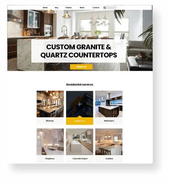 custom Counter top Manufacturer Website Design