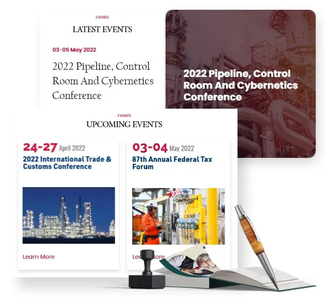 Create Events Calender general company website design agency