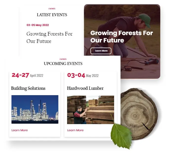 Create Events Calender Lumber Companies