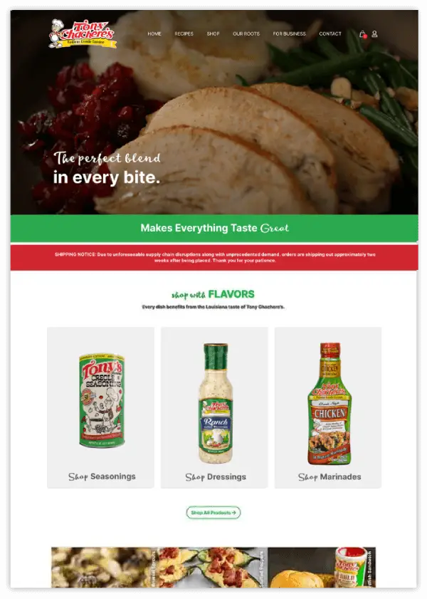 Responsive restaurant website design