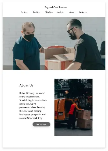 Delivery Services Website Design