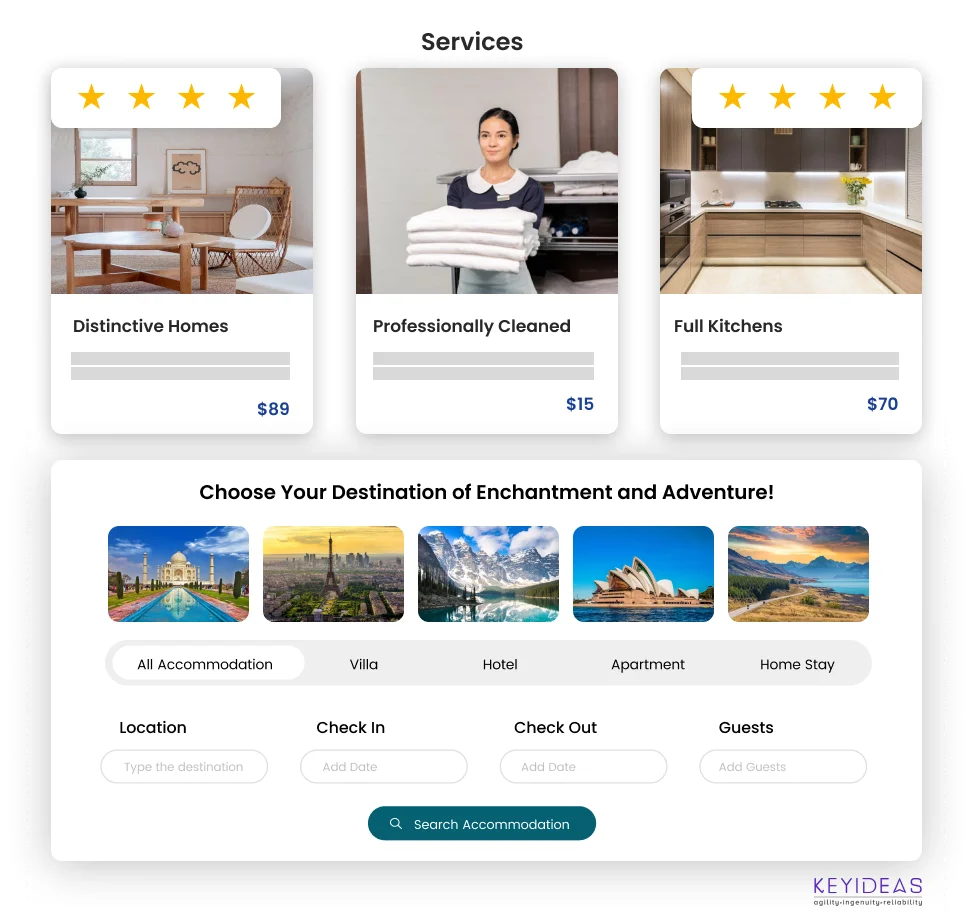 Display Of Services Vacation Rentals