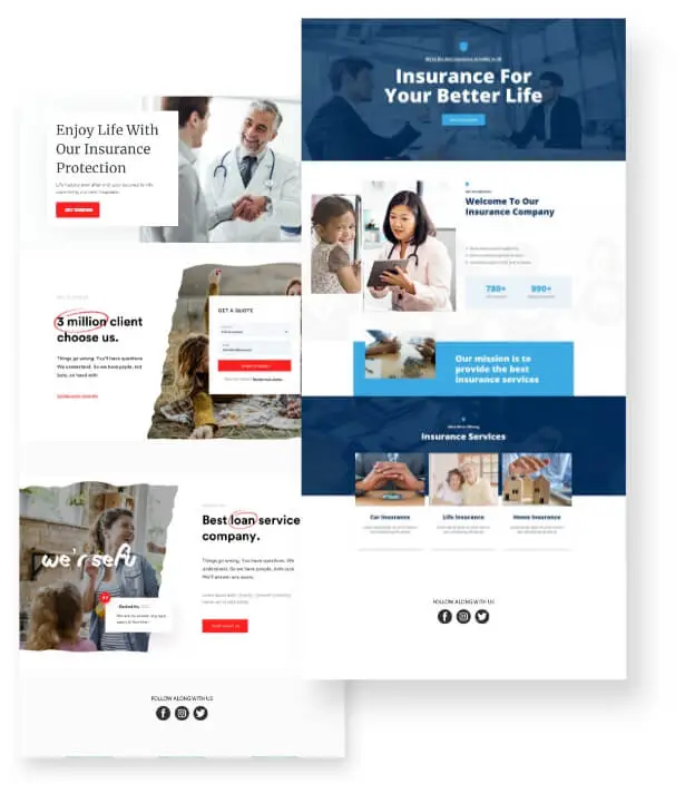 FAQs page in Health Insurance web design