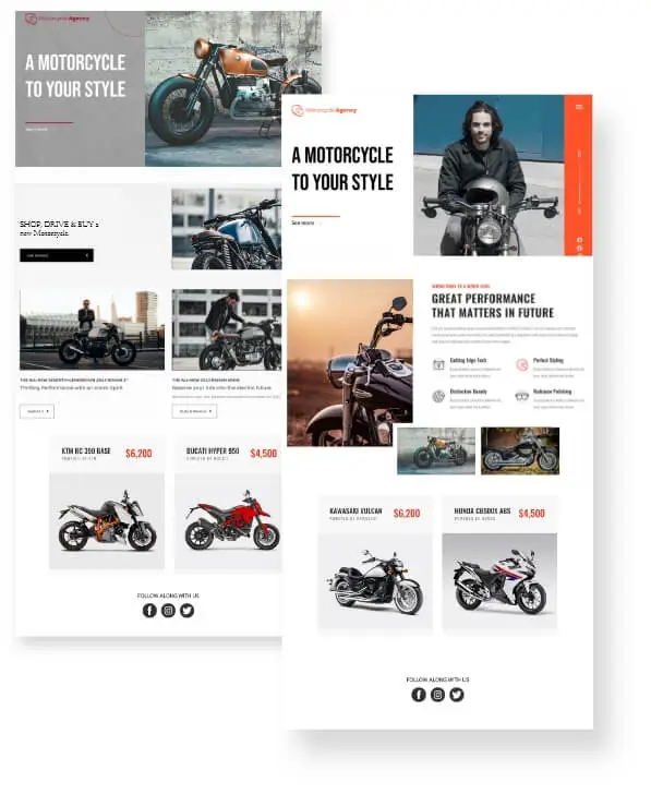 customer analytics for Responsive motorcycle dealers website 