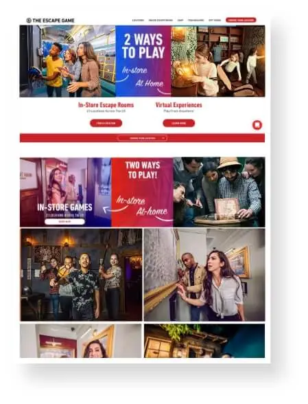 Escape Rooms Website Design Image