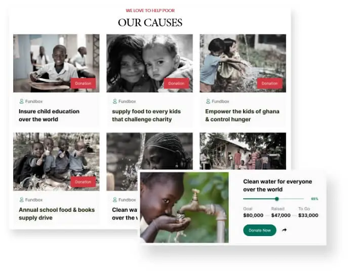 Featured Campaigns web design for nonprofits