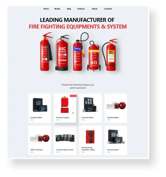 intuitive ui ux Fire Protection website Design