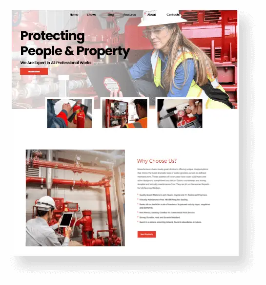 user-responsive Fire Protection Website Development