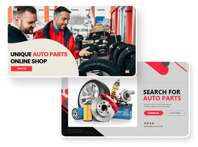 custom ui ux themes for Auto Parts Website