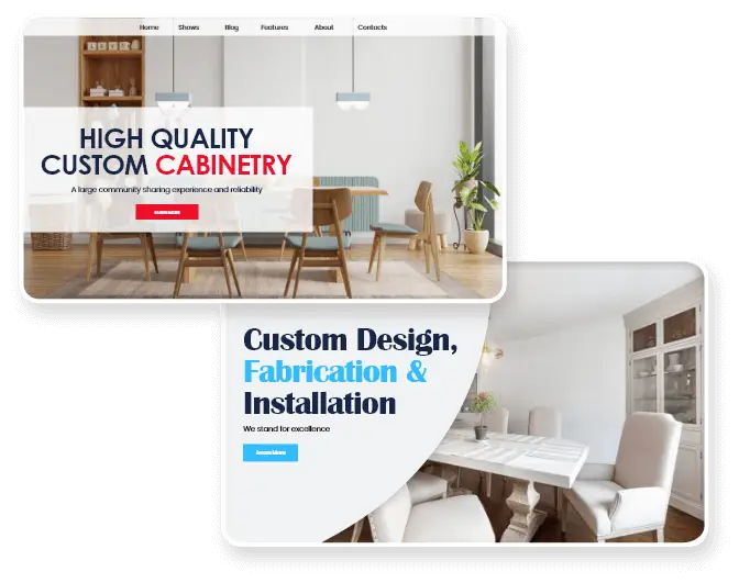 ui ux design for cabinet manufacturers website design