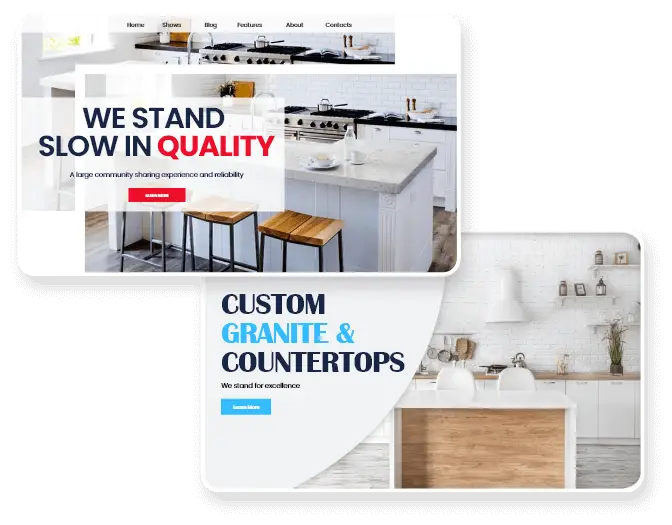 custom themes for counter top manufacturer website