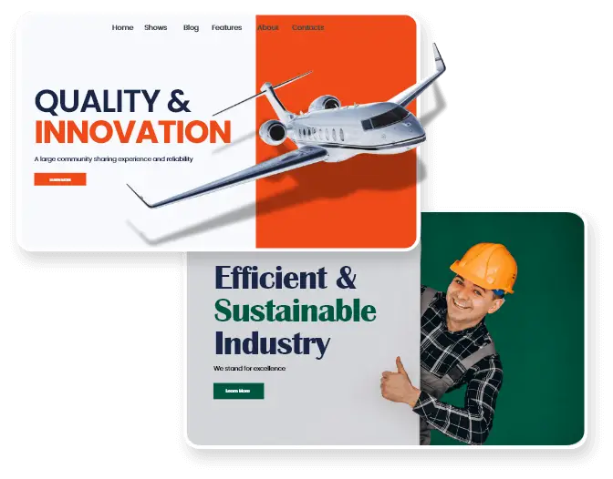 Flexible Theme Options industrial company website design