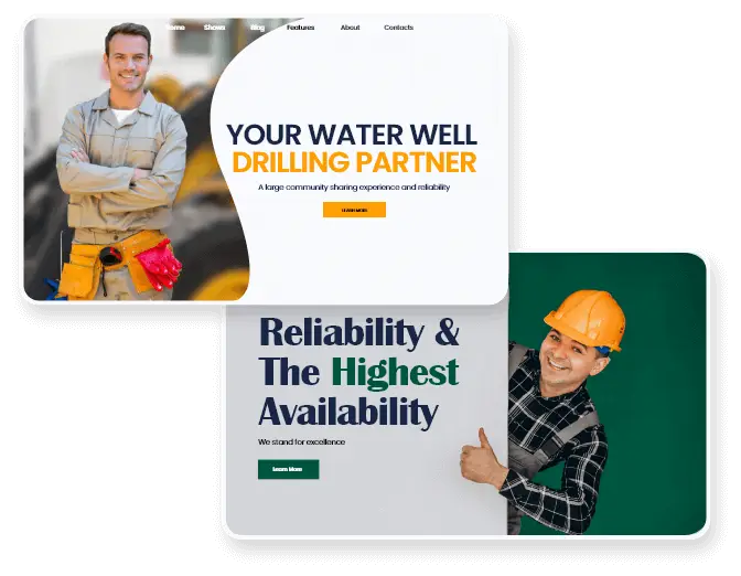 Flexible Theme Options for well drilling website design