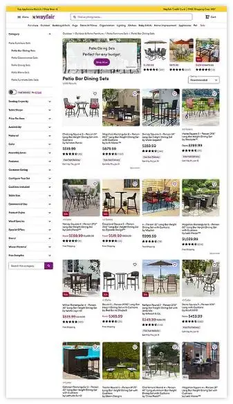 E-Commerce items list page