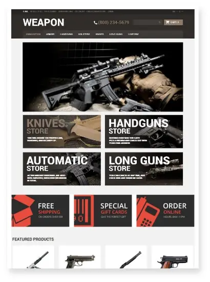 firearm website design 