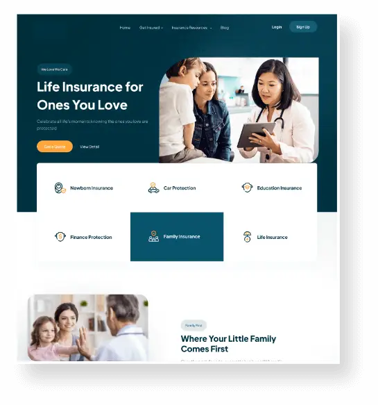 Health Insurance Website Development