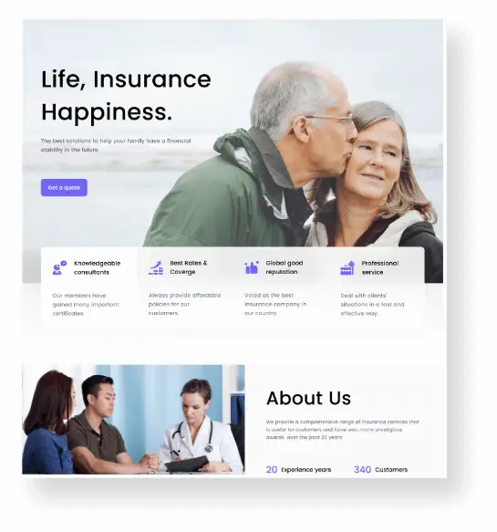 Health Insurance web design agency