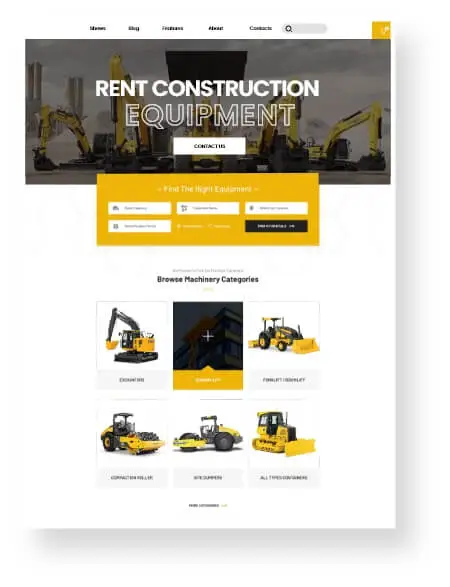 Heavy Equipment Web Design