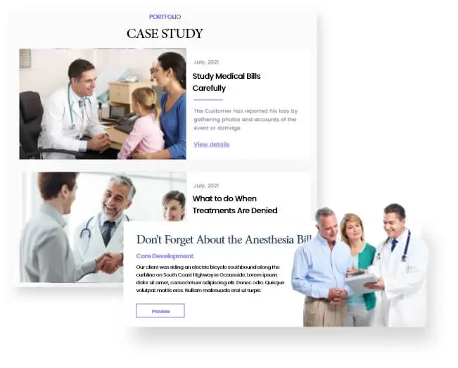 Professional images in Health Insurance website design