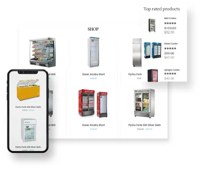 ecommerce website for Commercial Refrigeration