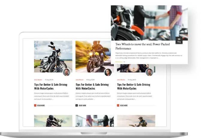 cms management for Responsive motorcycle dealers website