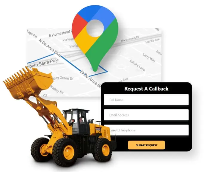 Location & Contacts in Heavy Equipment web development