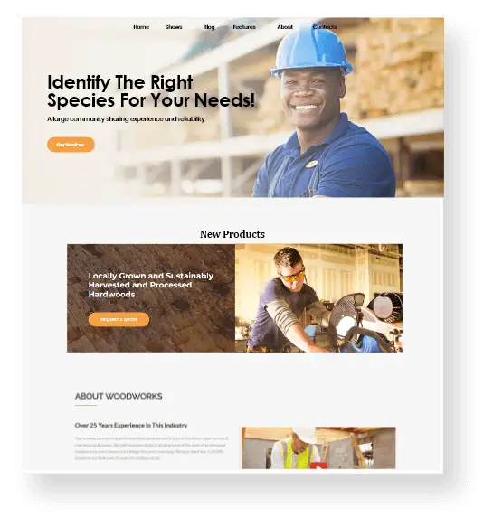 Lumber company website design 