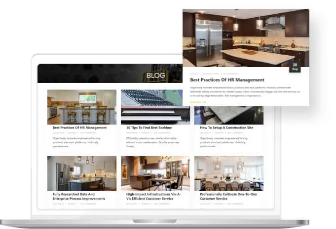 blog management for cabinet manufacturers website design