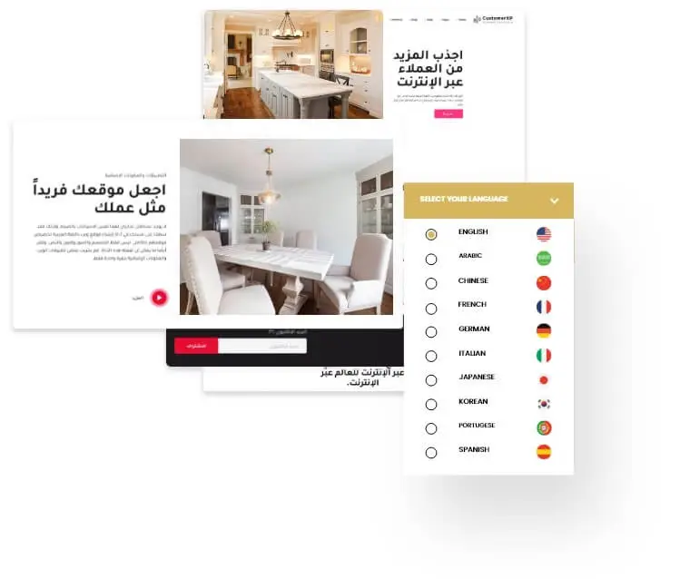 Multi Language & Translation Support for cabinet manufacturers websites